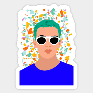 Boy with sunglasses Sticker